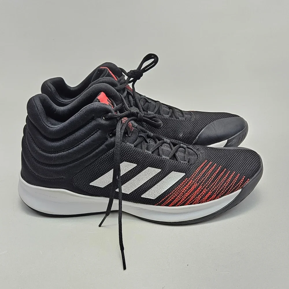 Adidas Pro Spark 2018 Black Red Silver Basketball Shoes Mens 15 F99892 - Picture 10 of 13